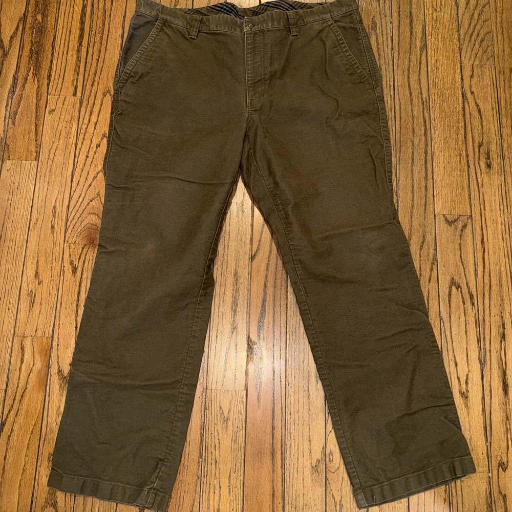 L.L.Bean Men's Standard Fit Olive Green Pants‎ Cotton Chino Size 40/31 #298253
